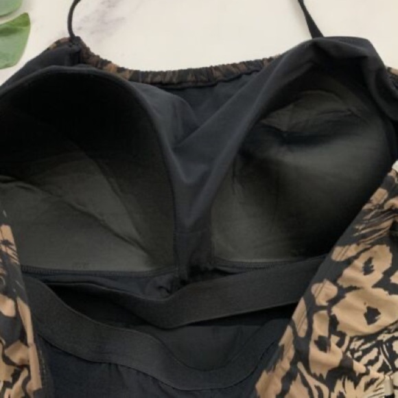Swimsuits For All Womens Tankini Swim Top Plus Size 24 Black Brown Animal Print - Picture 3 of 7